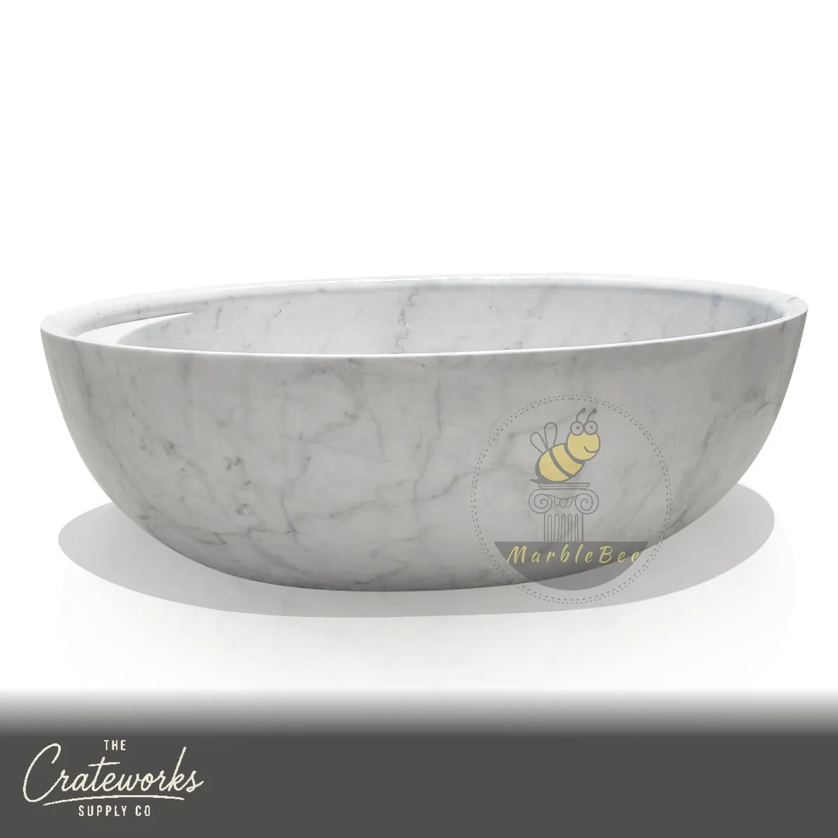 Luxury Bathtub with Wine Holder Arabescato Marble, detail 1