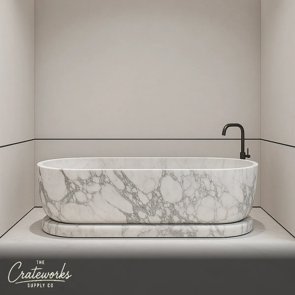 Luxury Italian white Marble Tub Modern Design