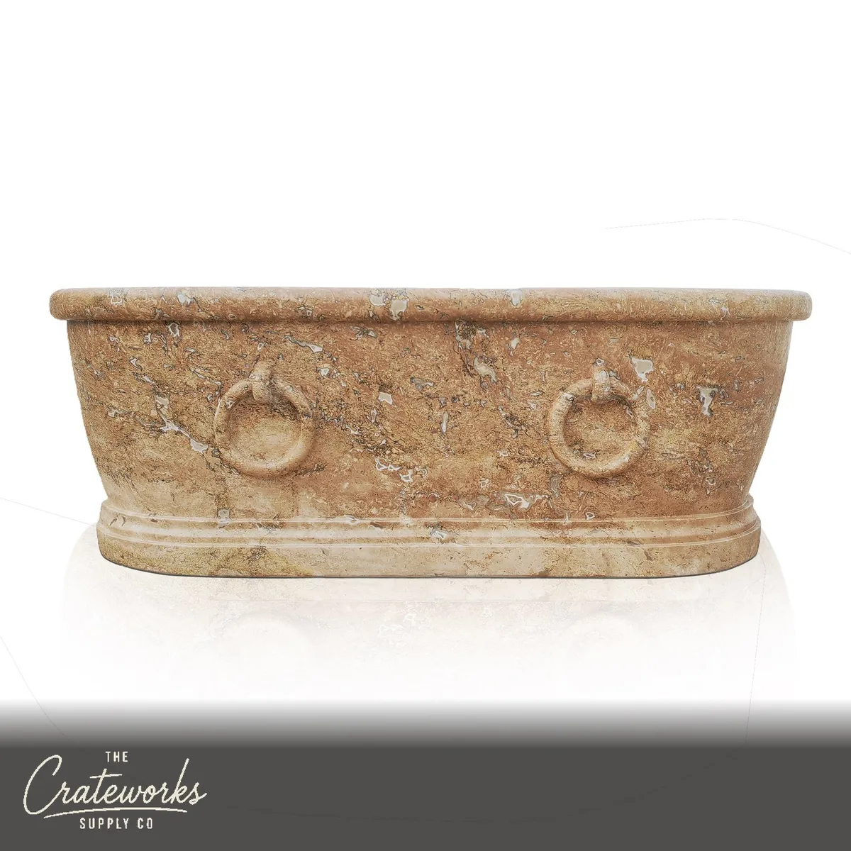 Custom Travertine Bath - Hand-carved Antique Style