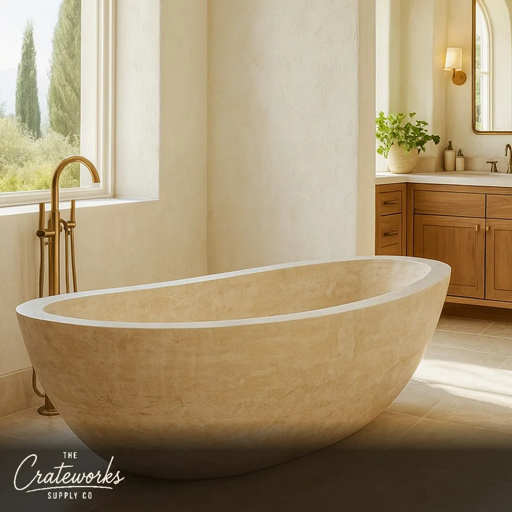 Travertine Bathtub - Freestanding natural stone tub