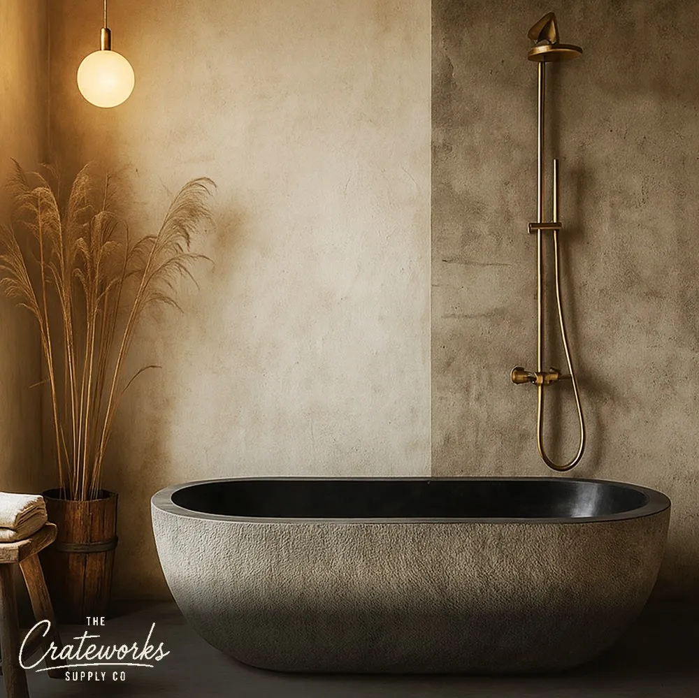 Black Limestone Unique Tub