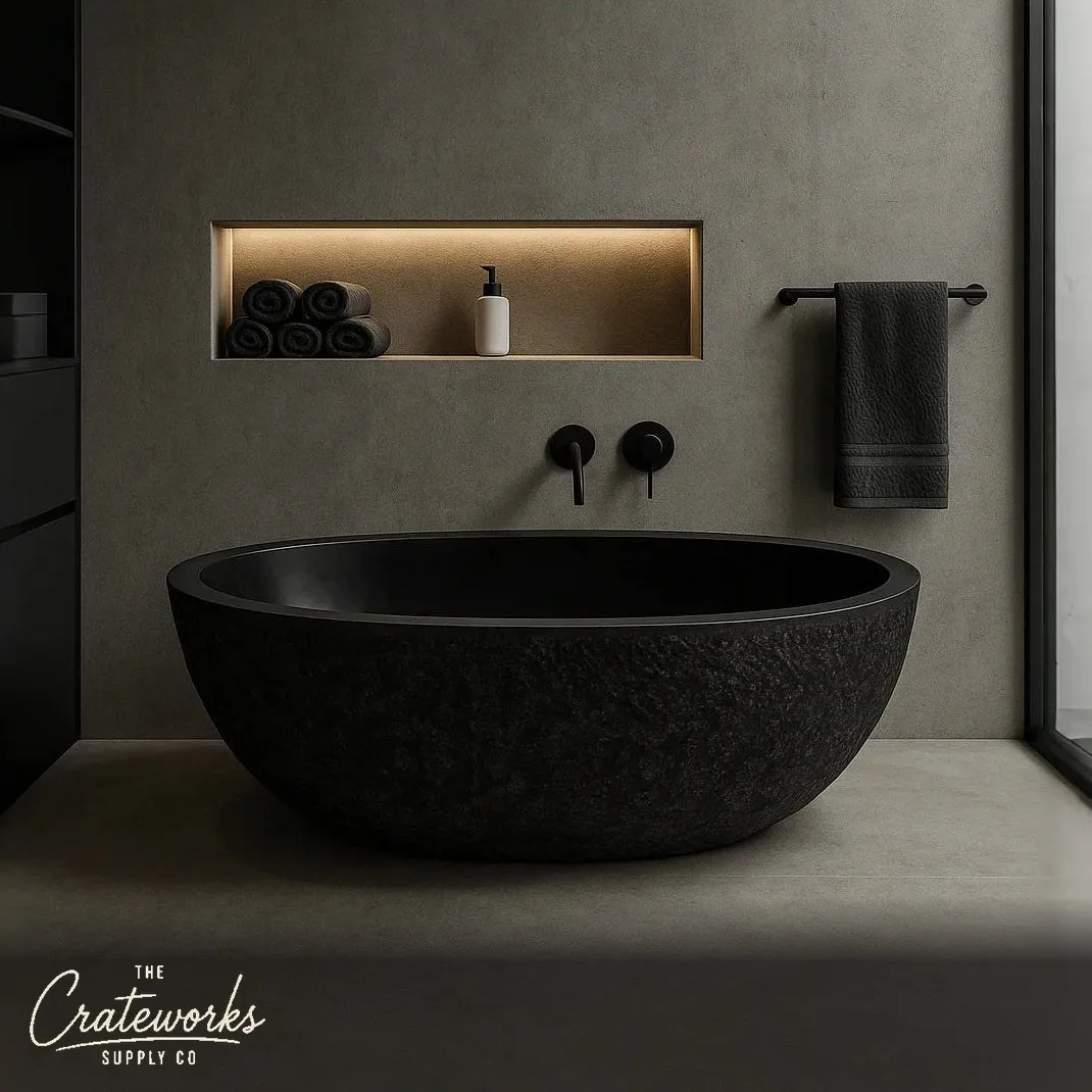 Limestone Bathtub-Black Stone tub Modern Design