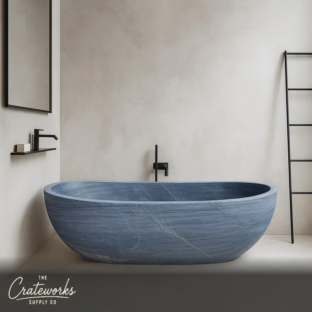 Gray Free Standing Stone Bath