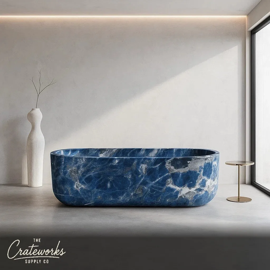 Dark Blue Marble Bathtub 70.87" Long