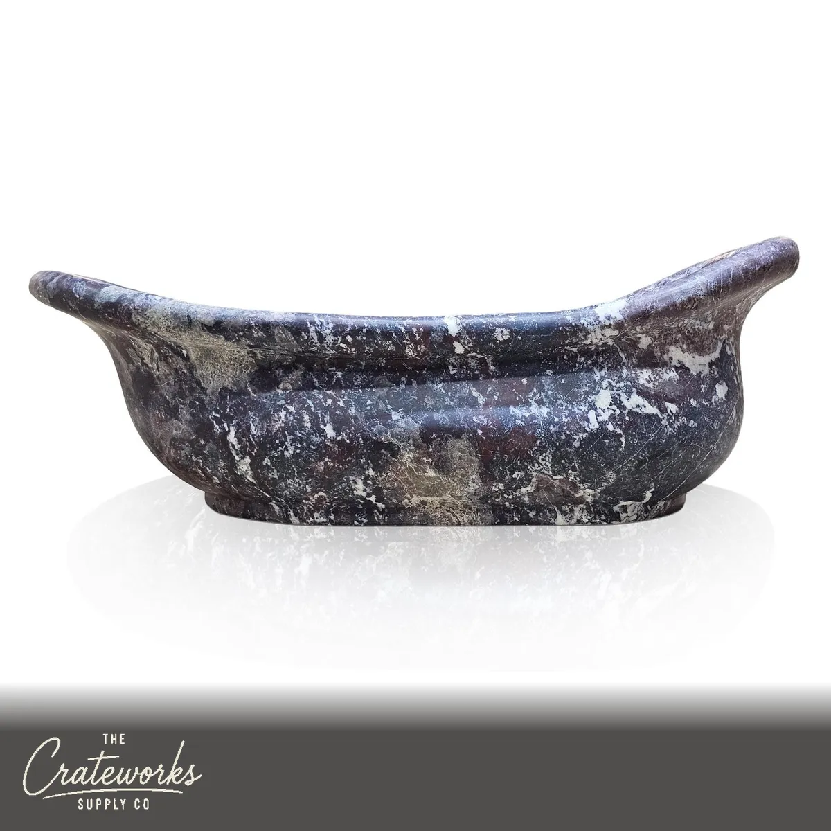 Purple Marble Bathtub — Breccia Viola Slipper Freestanding 62.99" Long