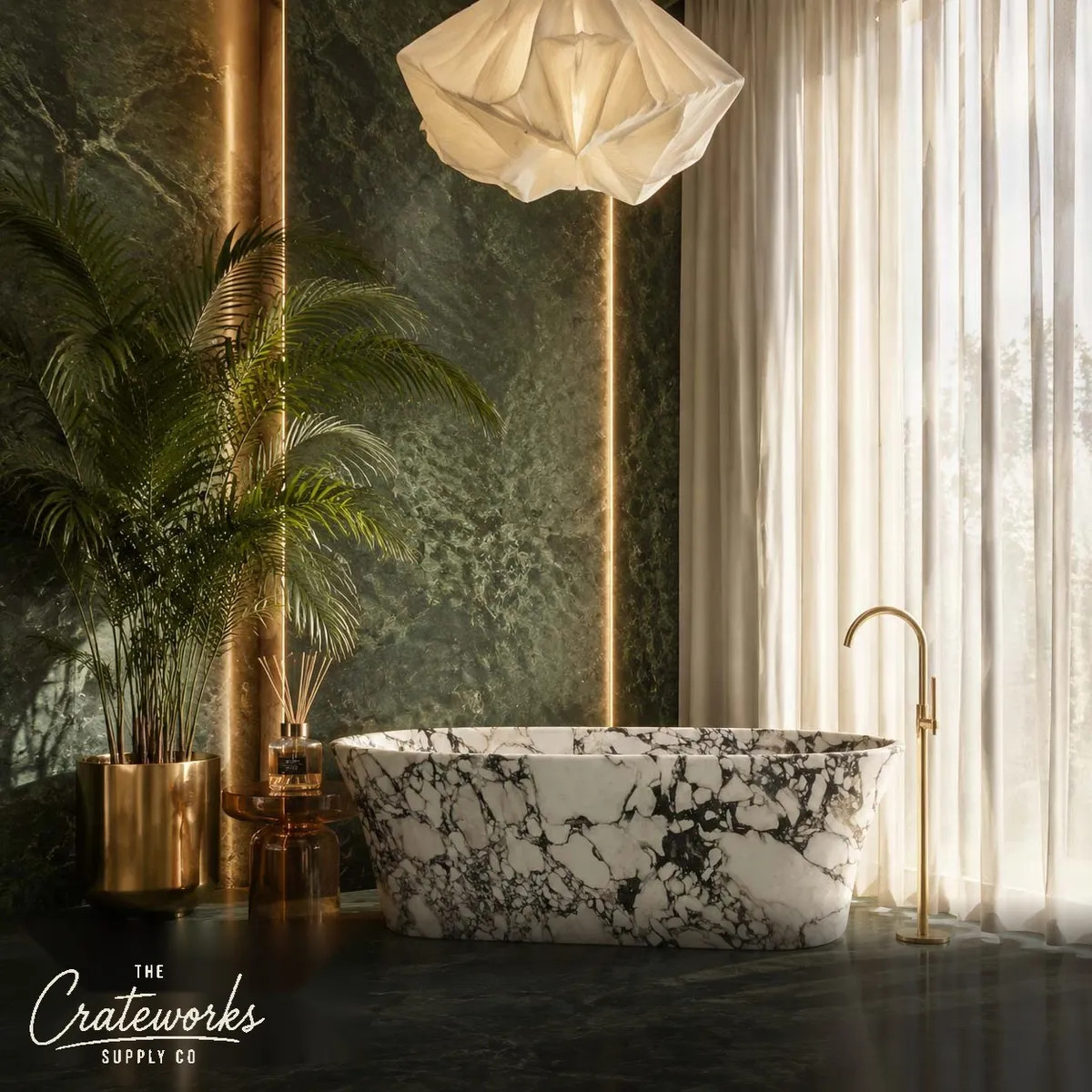 Marble bathtub in Calacatta Monet
