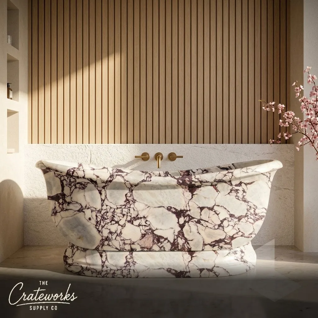 Calacatta Viola Freestanding Marble Bathtub