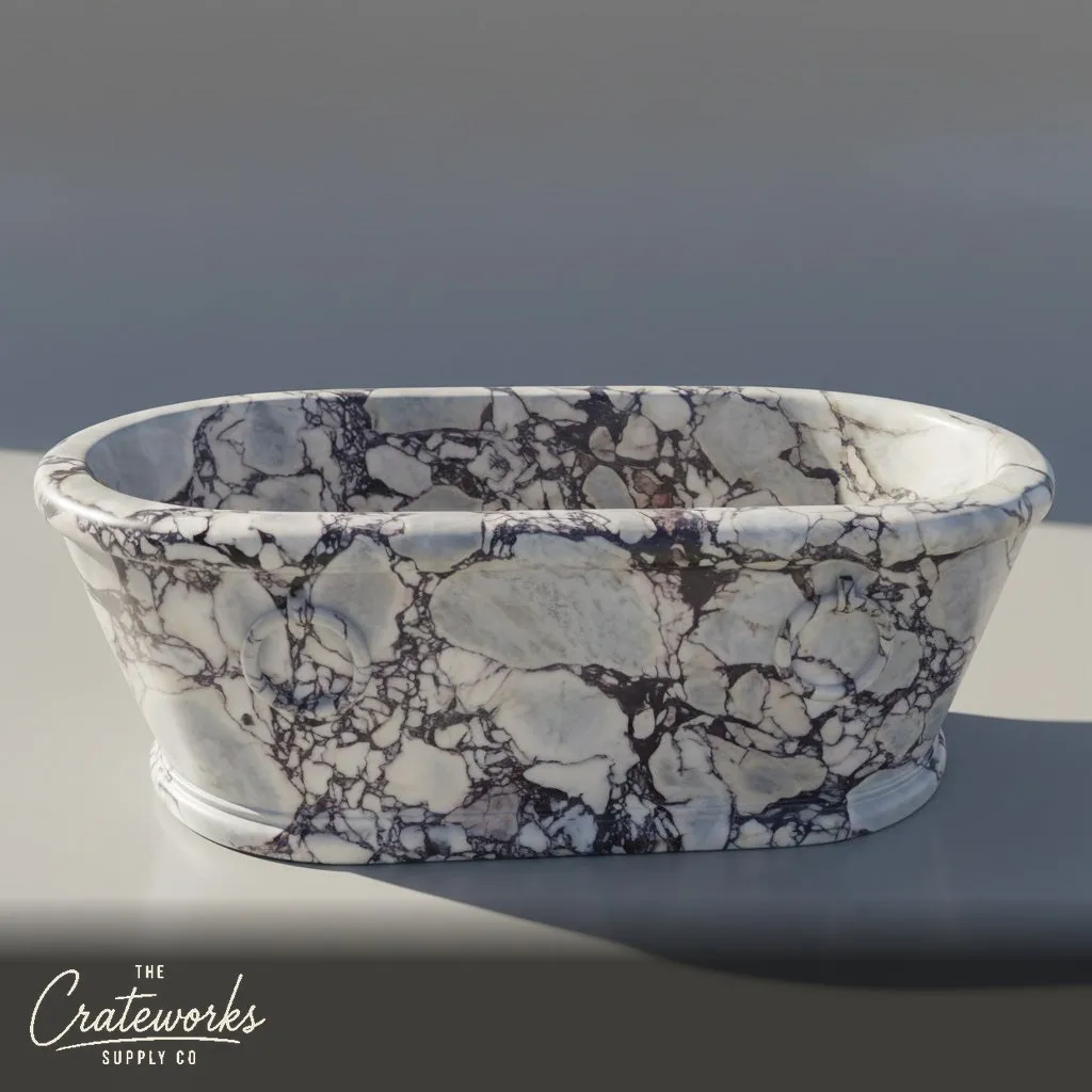 Calacatta Viola Freestanding Marble Bathtub — Polished Luxury Design