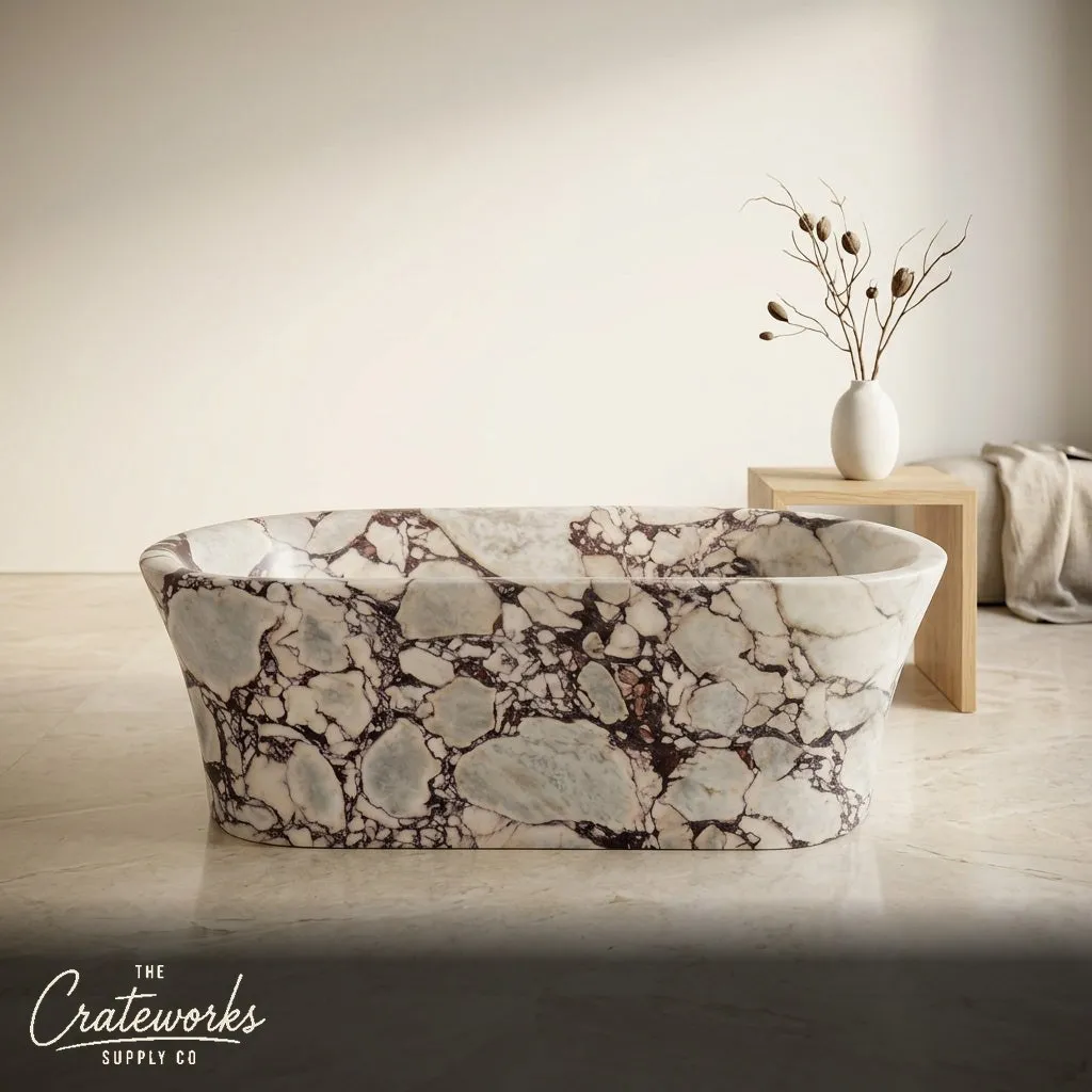 Calacatta Viola Marble Bathtub - Freestanding Luxury Soak