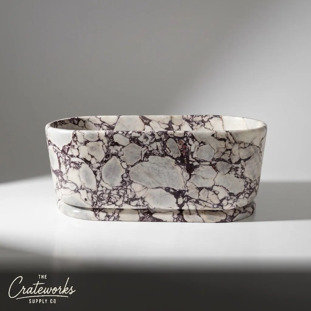 Calacatta Viola Marble Bathtub — Polished Luxury Tub