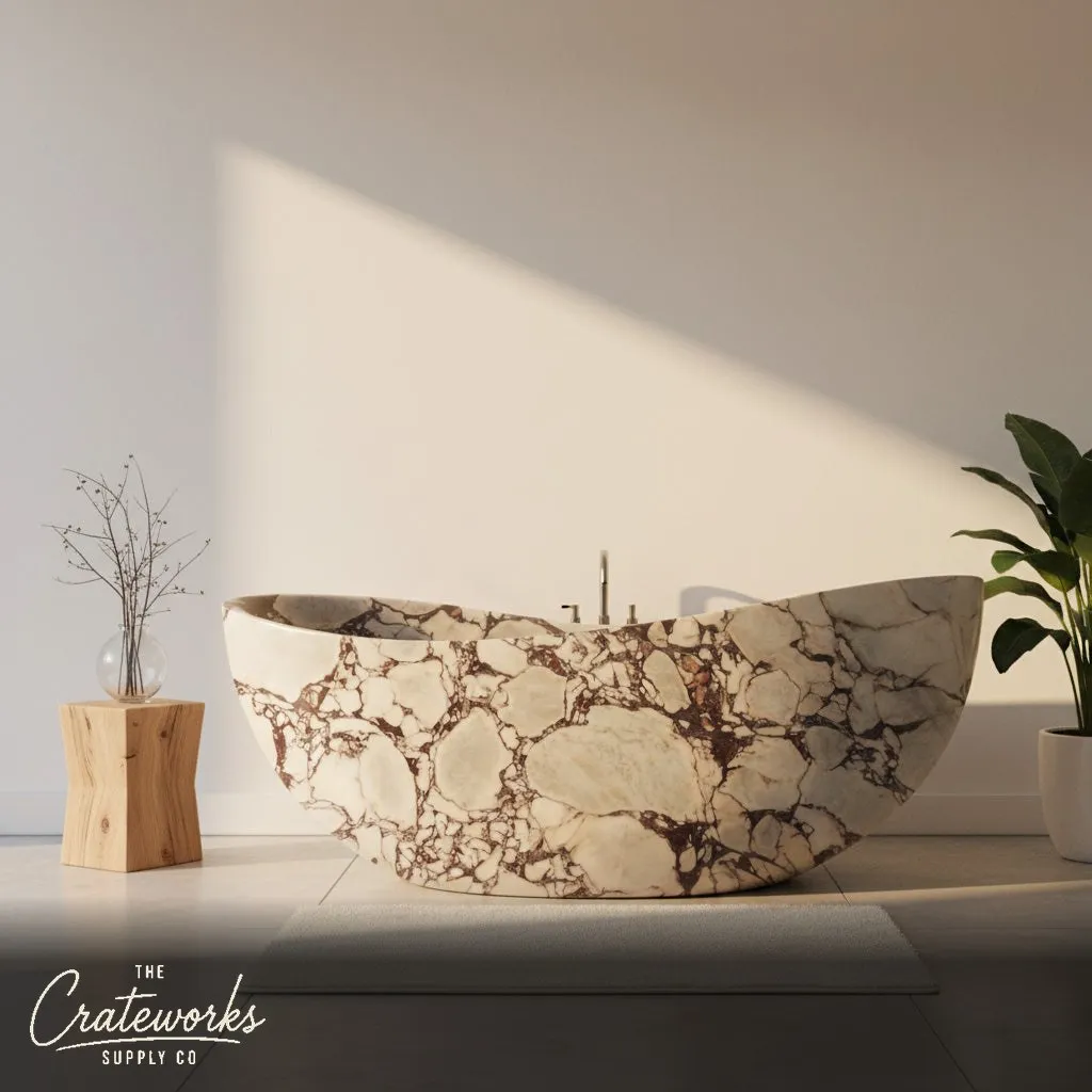 Calacatta Viola Marble Freestanding Bathtub