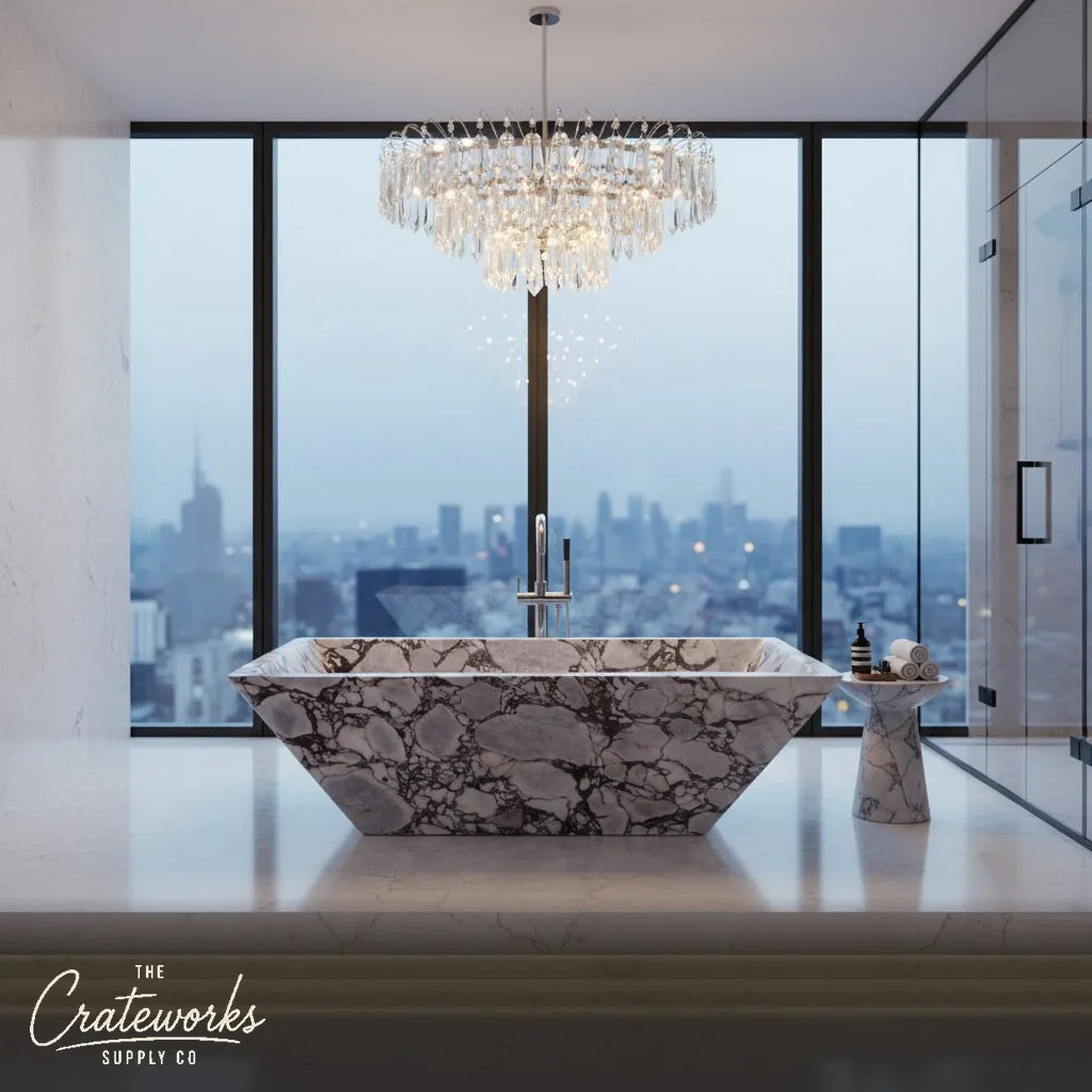 Calacatta Viola Opulent Marble Bathtub