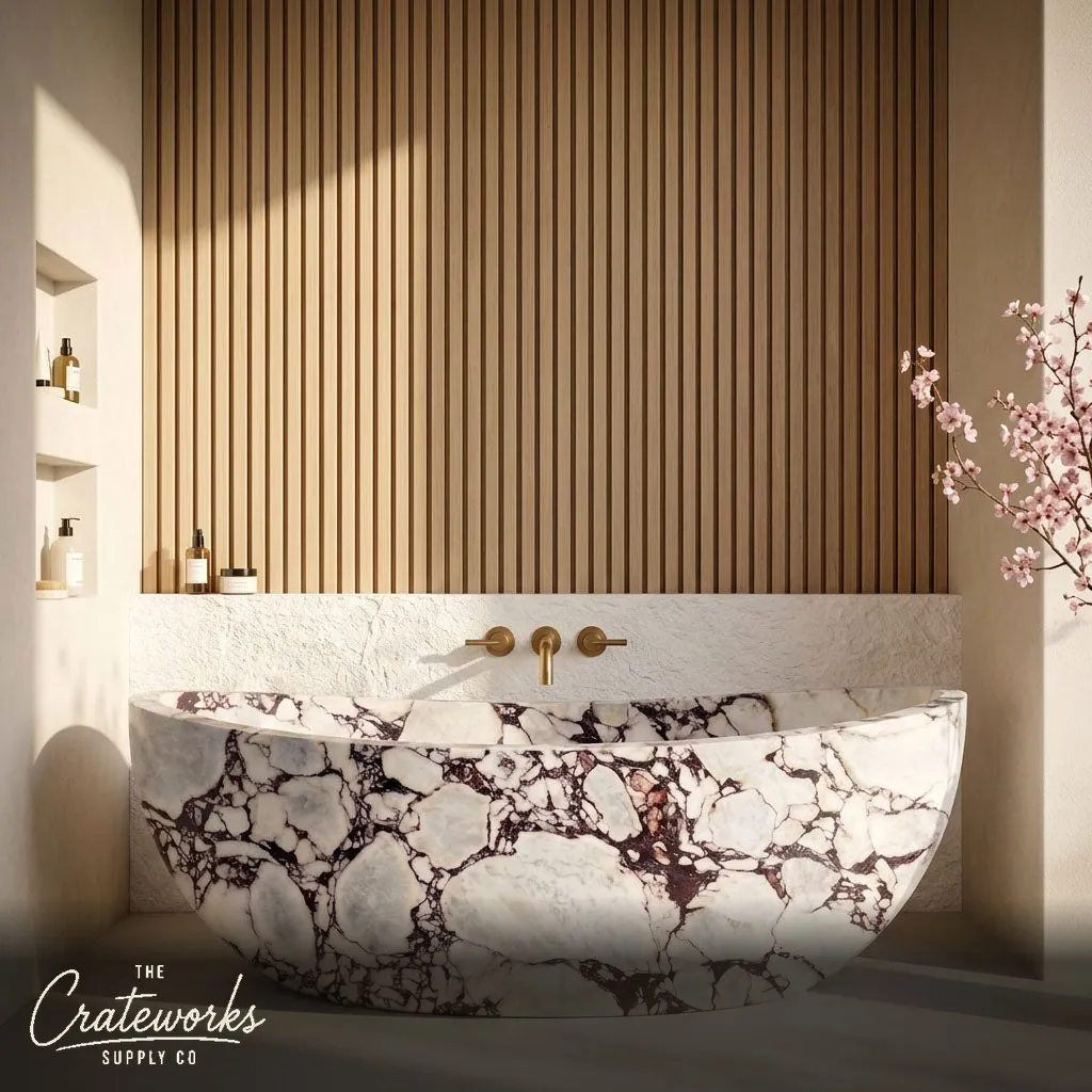 Exquisite Calacatta Viola Marble Bathtub