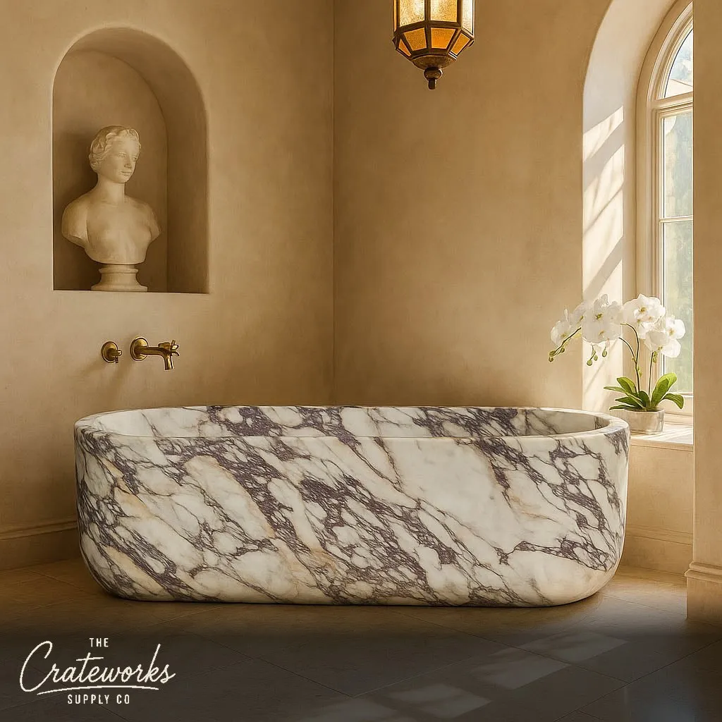 Marble Bathtub Calacatta Viola 70.87" Long