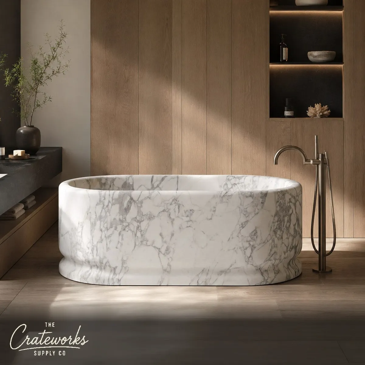 Marble bathtub in Oval Pedestal Design