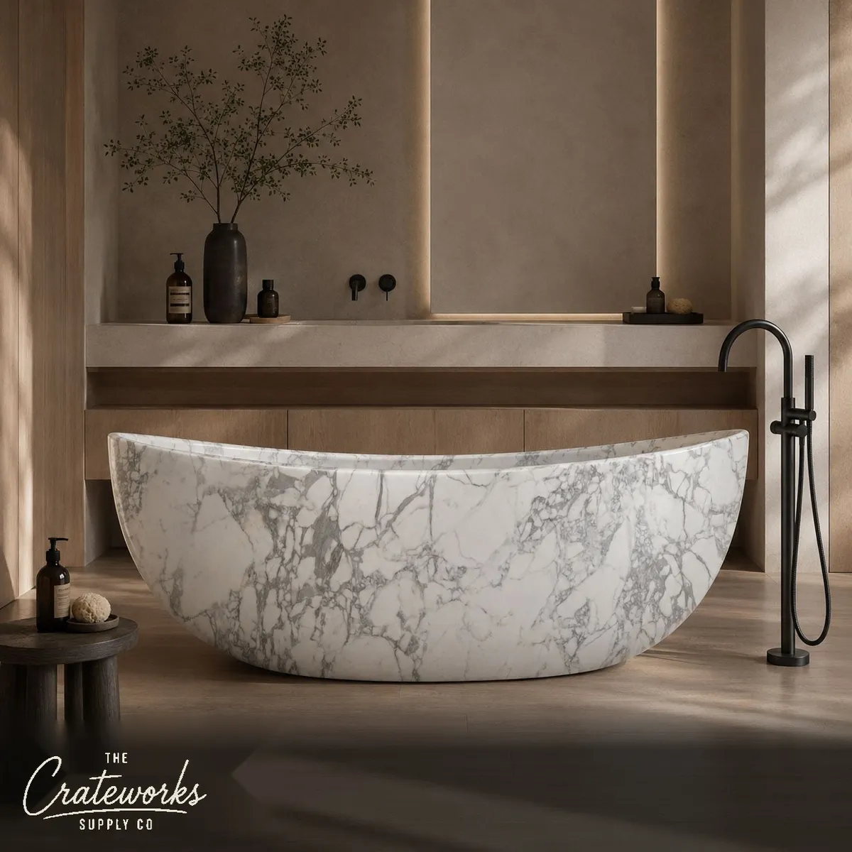 Stone tubs Hand-Carved from Calacatta White Marble