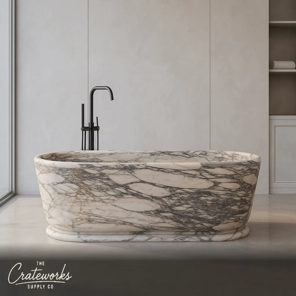 Luxury Marble Bathtub made from Calcutta Viola