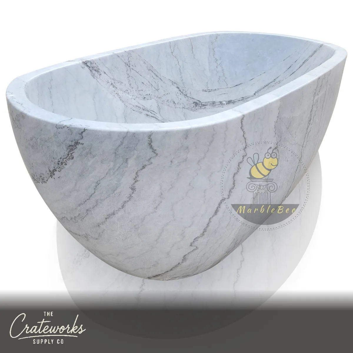 Carrara gray marble bath tub