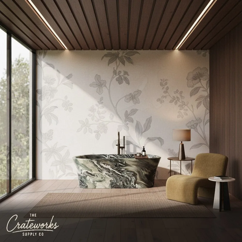 Cipollino Ondulato Marble Bathtub — Hand-Carved Luxury Tub