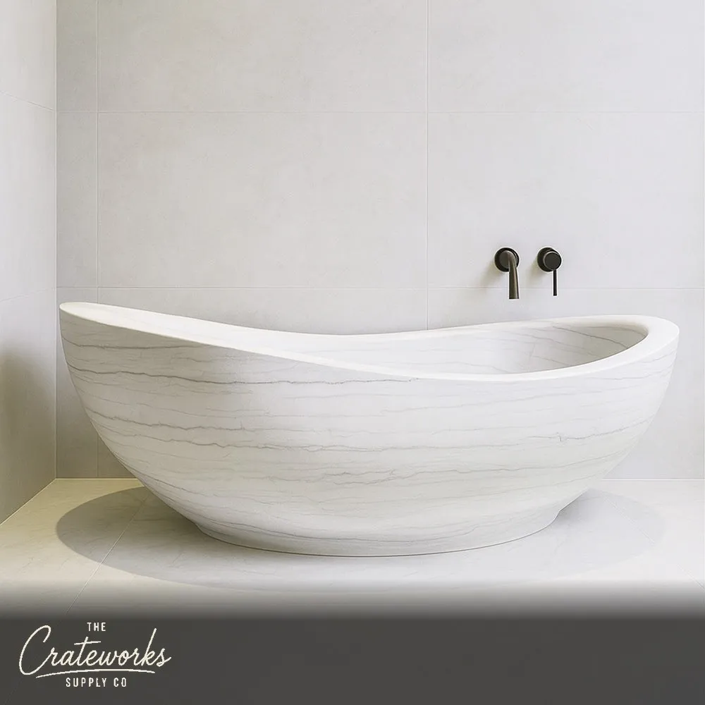White Marble Bath (Cloudline White)