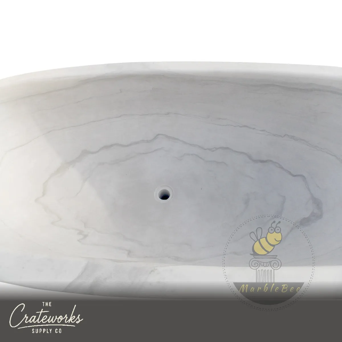 White Marble tub for sale, detail 1