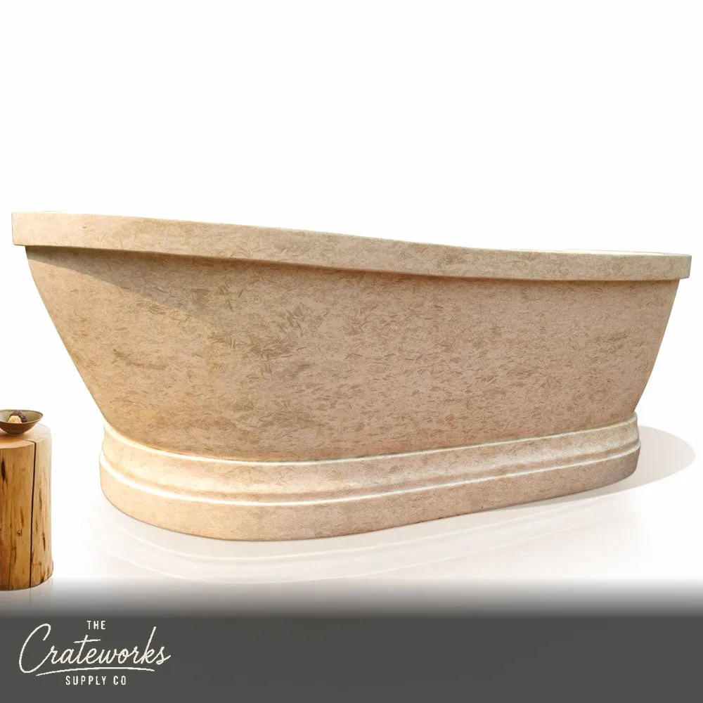 Marble Bathtub- classic design hand-carved from Beige Marble