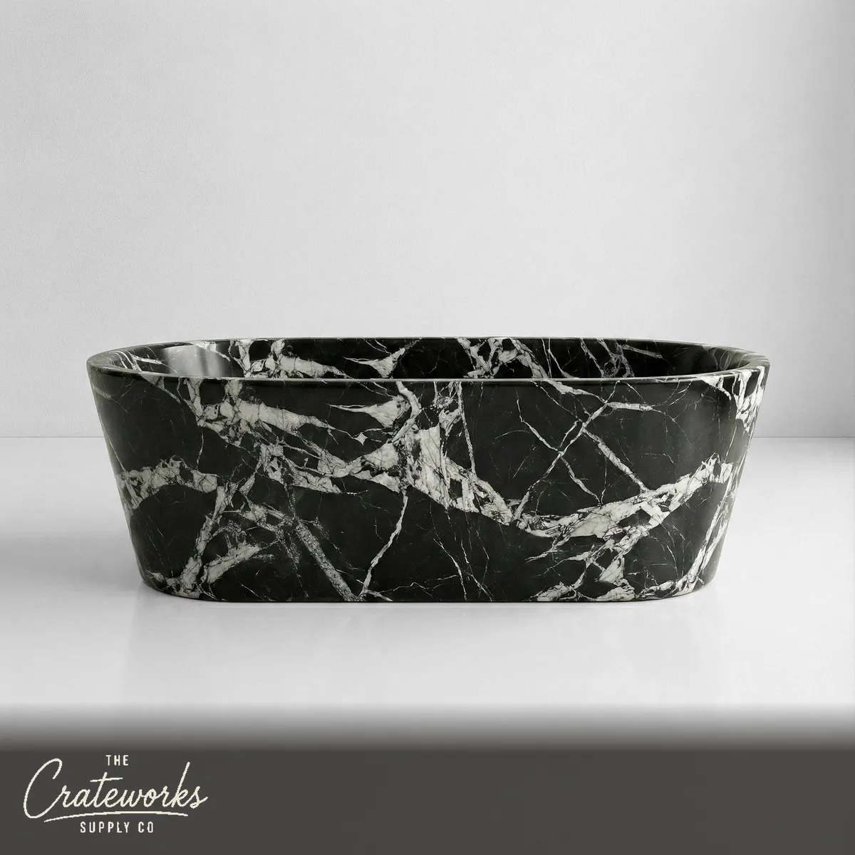 Grand Antique Marble Freestanding Bathtub - Tapered