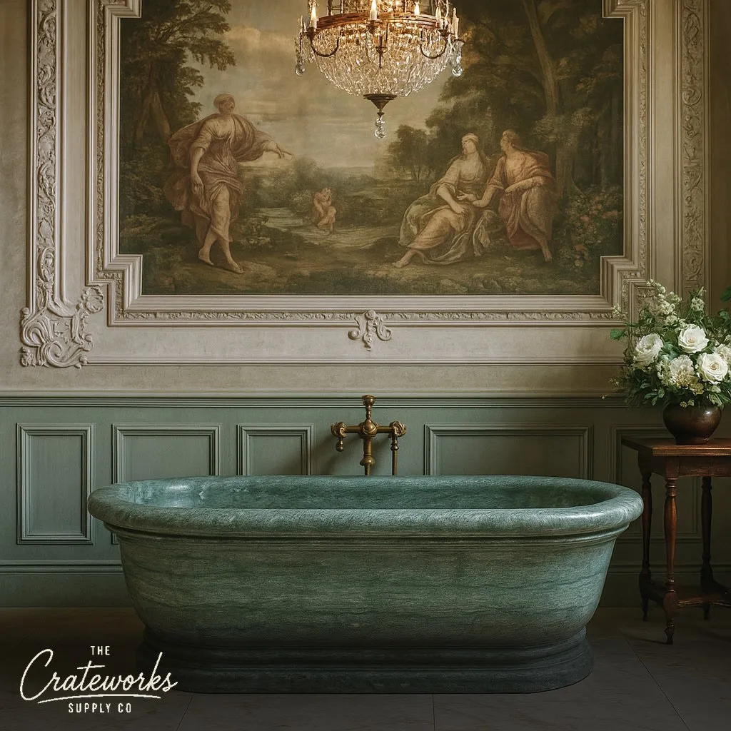 Stone Freestanding Tub from Ice Green Marble