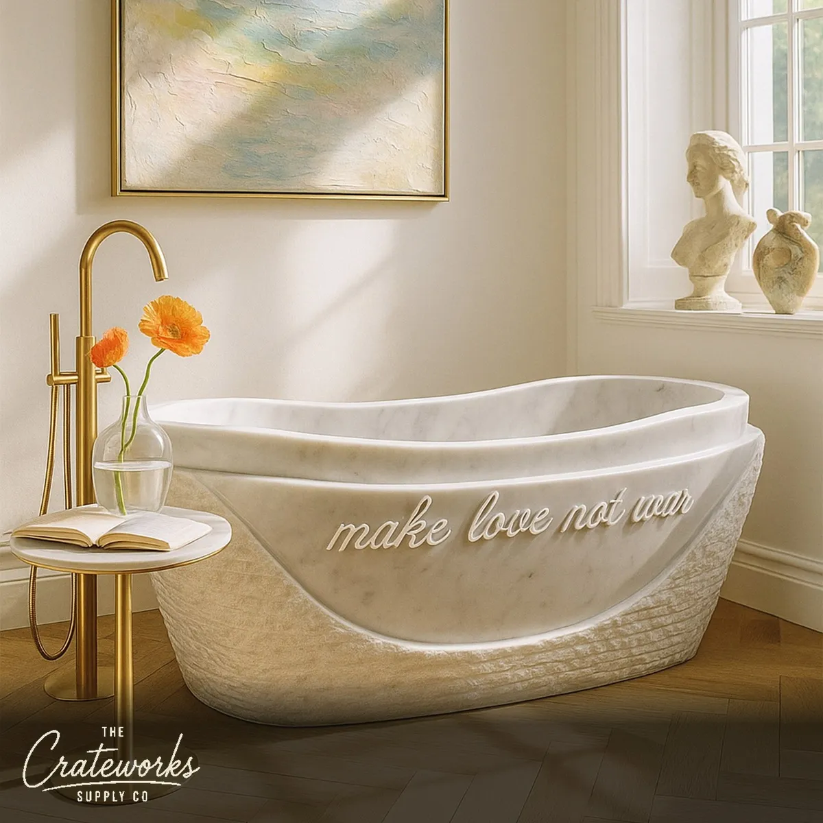 Custom Marble tub White Marble