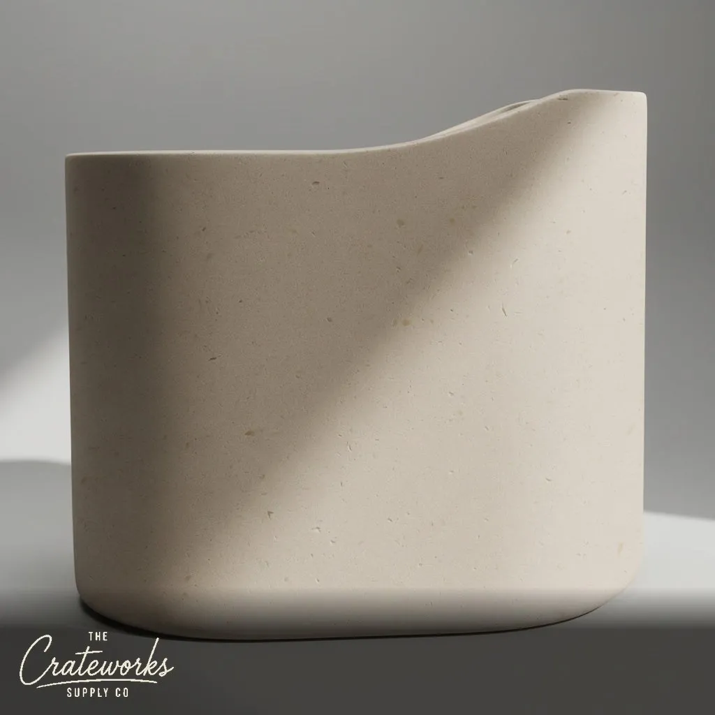Stone tub — organic curved rim — 47.24 Inch Length — Massangis Clair Limestone