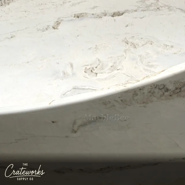 Luxurious Oval Moon White Marble Bathtub, detail 2