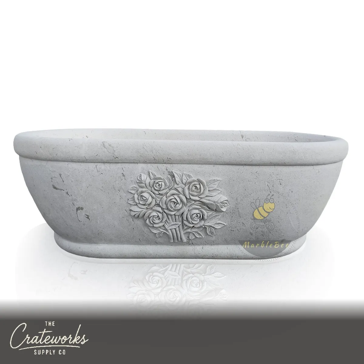 Beige Limestone Bathtub (Moonlight Beige), detail 1