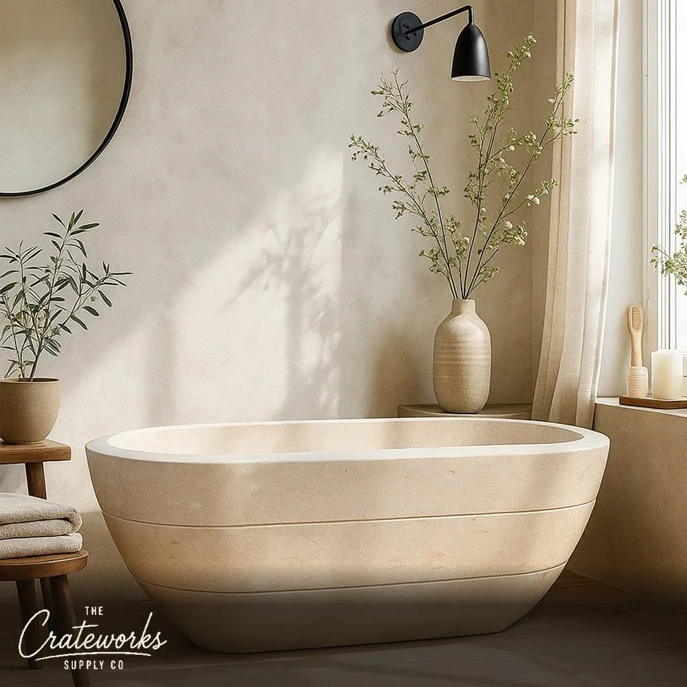 Limestone bathtub -Custom natural stone tub