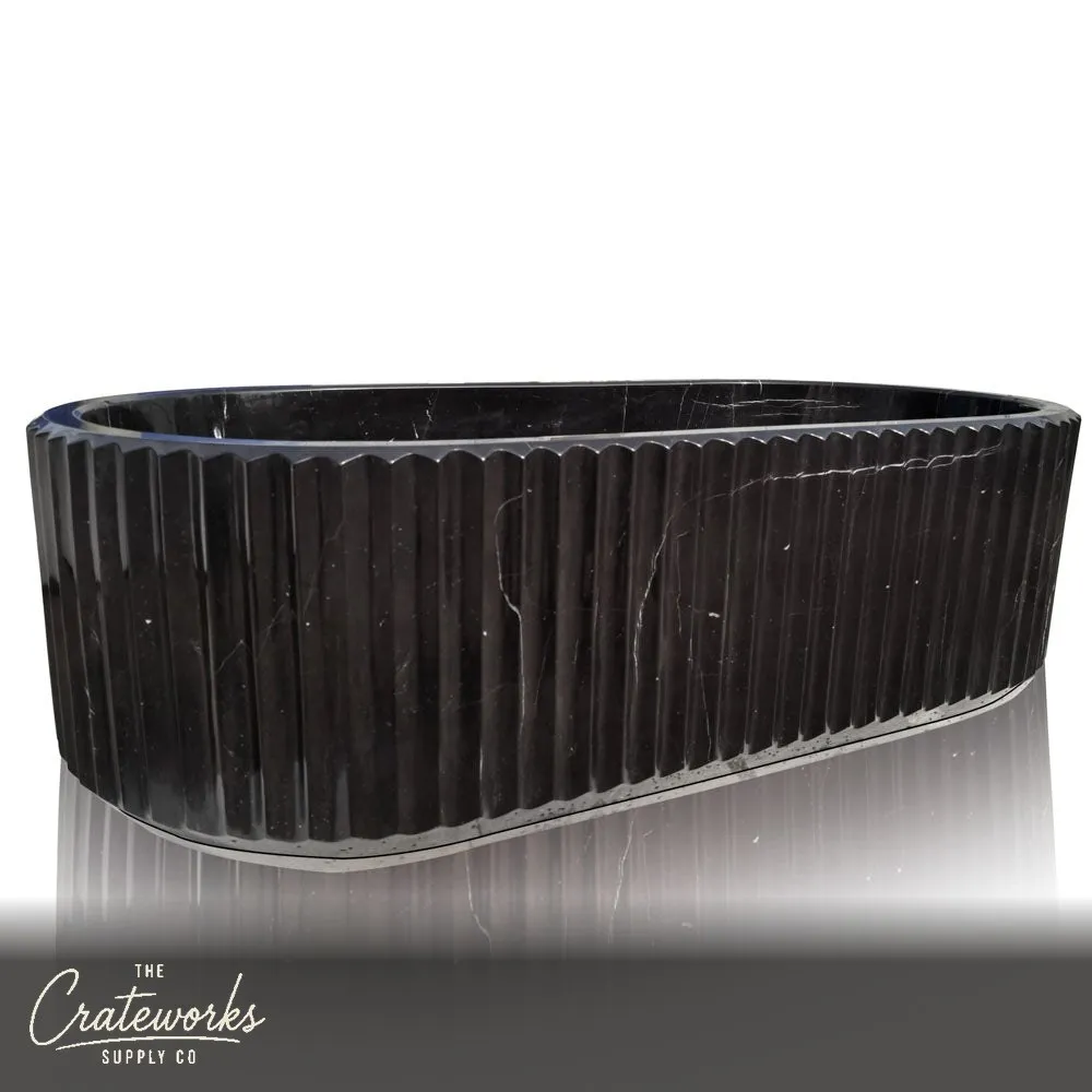 marble bathtub fluted design Black Marble