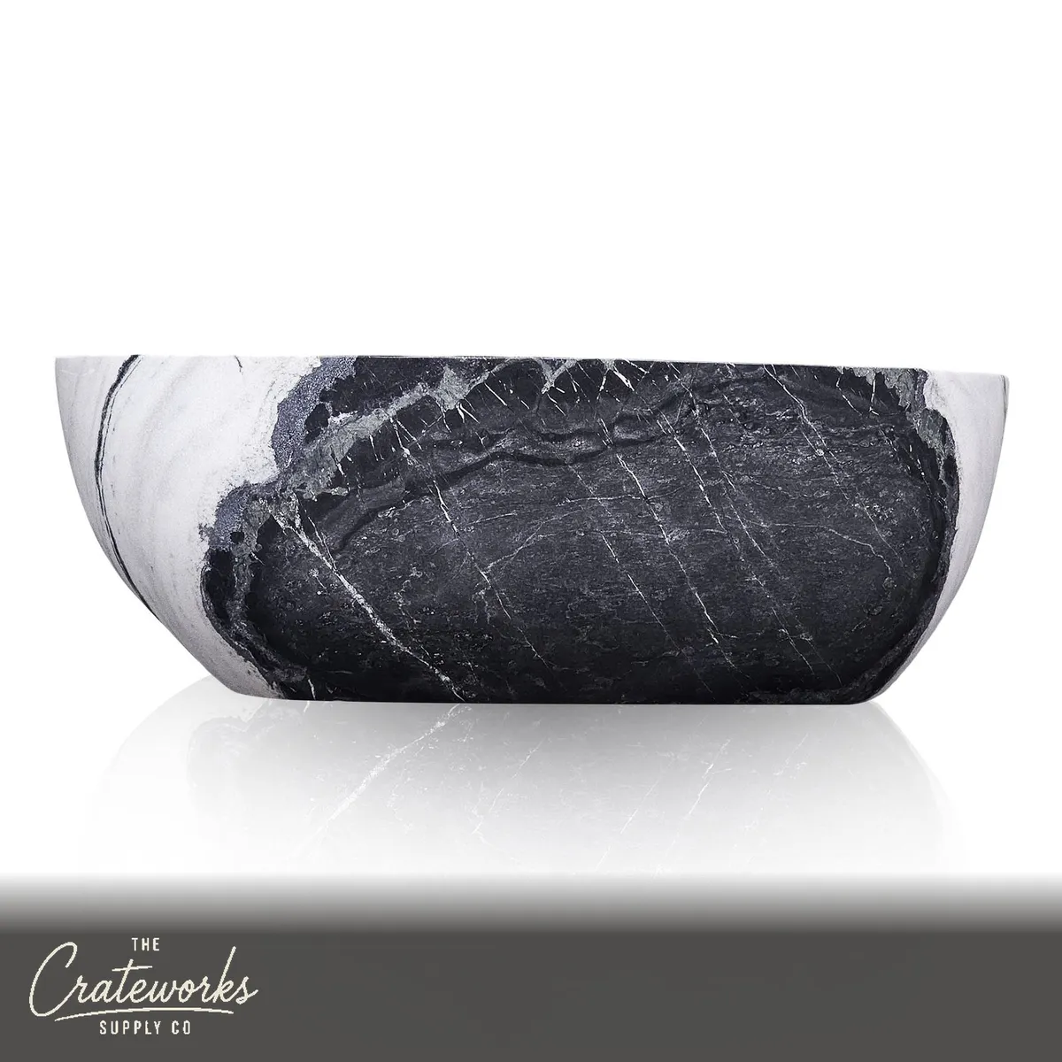 Designer Bathtub — Panda White Marble Tub 70.87" Long