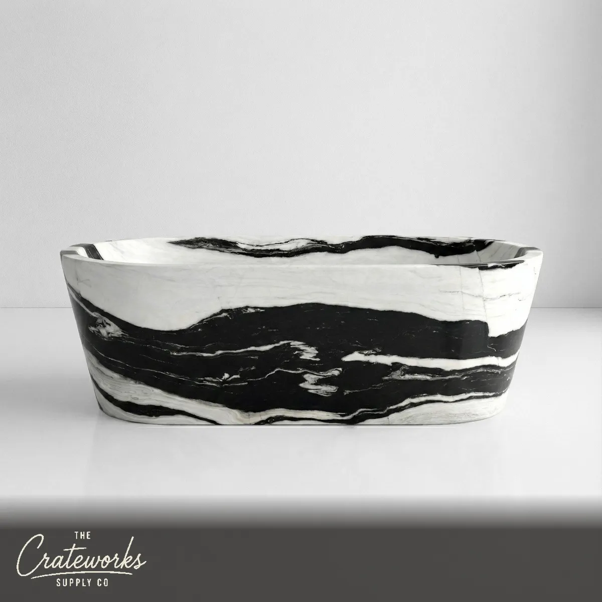 Panda Marble Freestanding Bathtub - Tapered