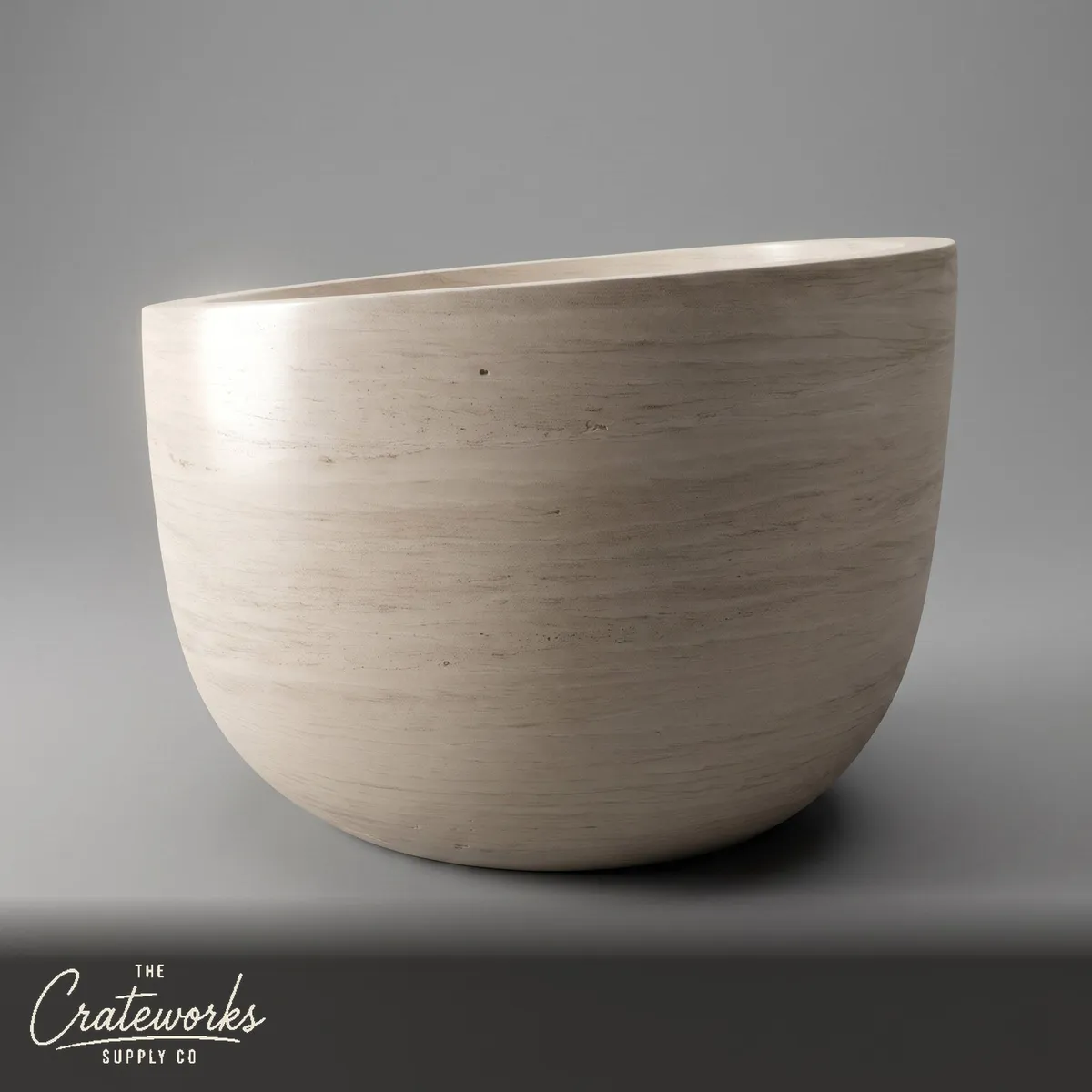 Marble bathtub — Deep Oval Shape — 47.244 Inch Length — Pearl Linen limestone