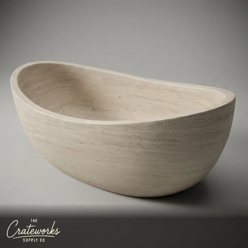 Marble bathtub — curved boat shape — 70.87 Inch Length — Pearl Linen limestone