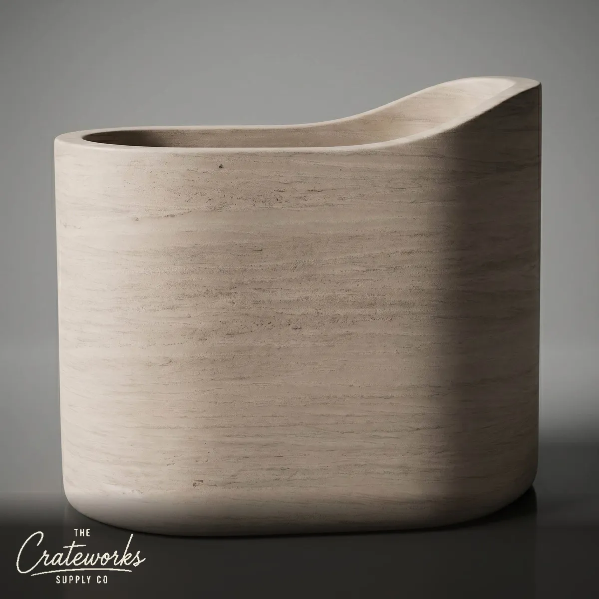 Stone tub — Organic Oval Shape — L: 47.24" — Pearl Linen limestone