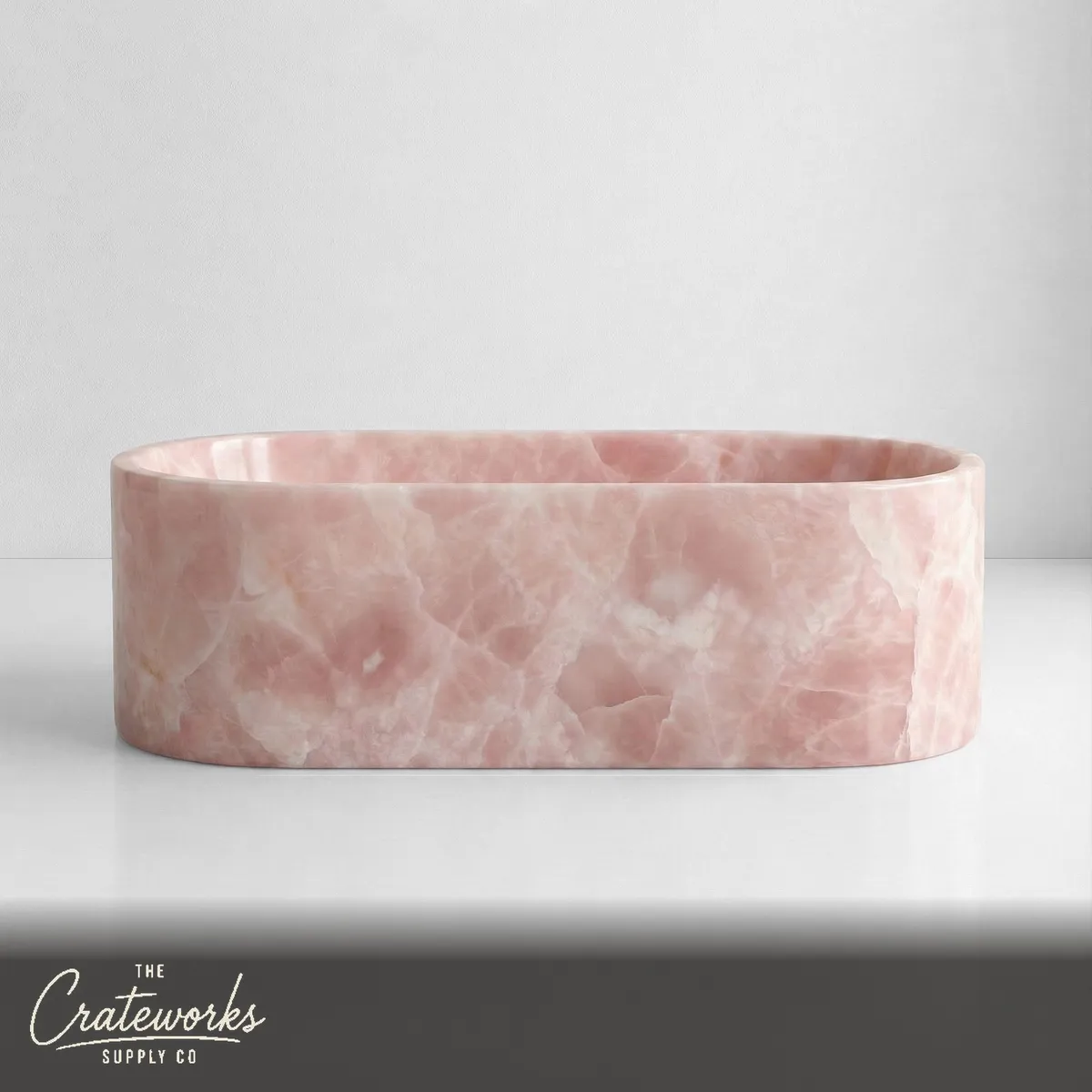 Pink Onyx Freestanding Bathtub - Elliptical