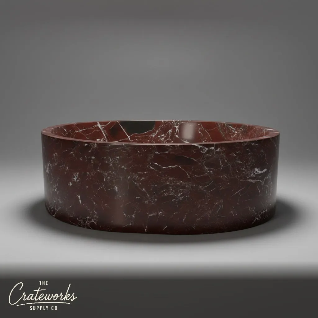 Rosso Lepanto Marble Bathtub for Opulent Sanctuaries