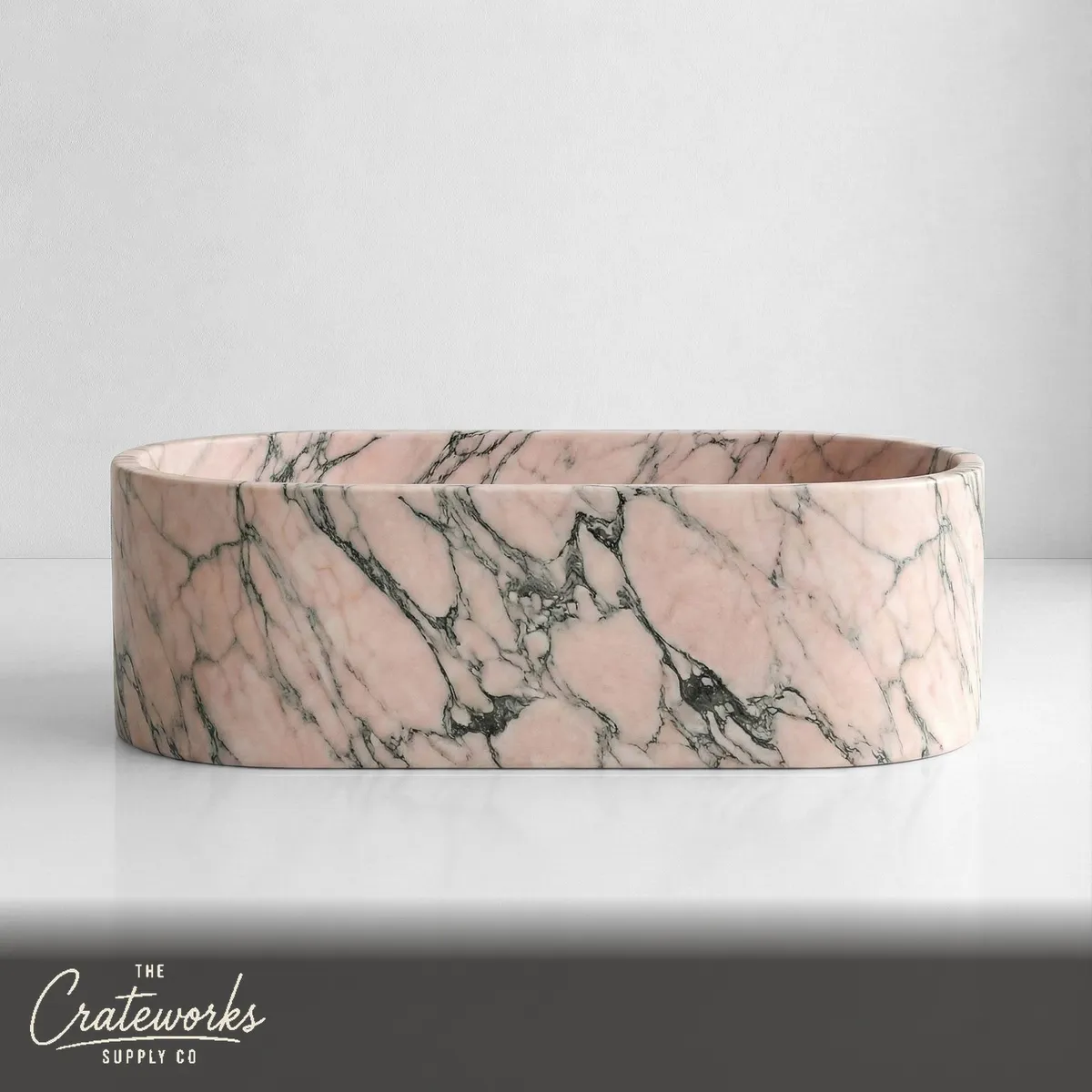 Rosso Portogallo Marble Freestanding Bathtub - Elliptical