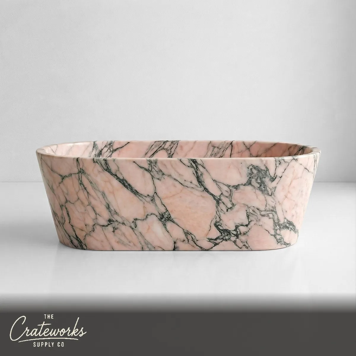 Rosso Portogallo Marble Freestanding Bathtub - Tapered