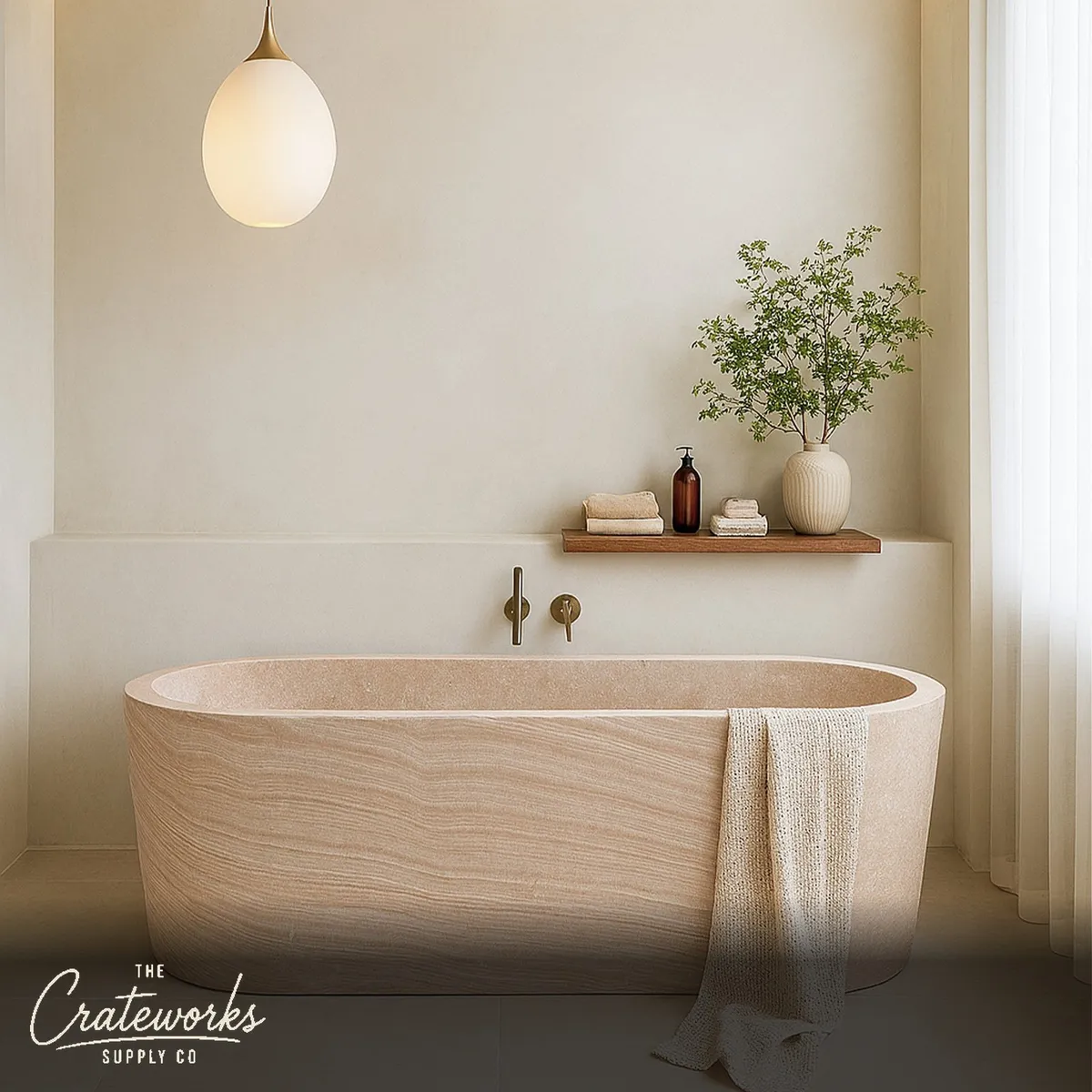Luxury Custom Bathtub Semi-Transparent Travertine