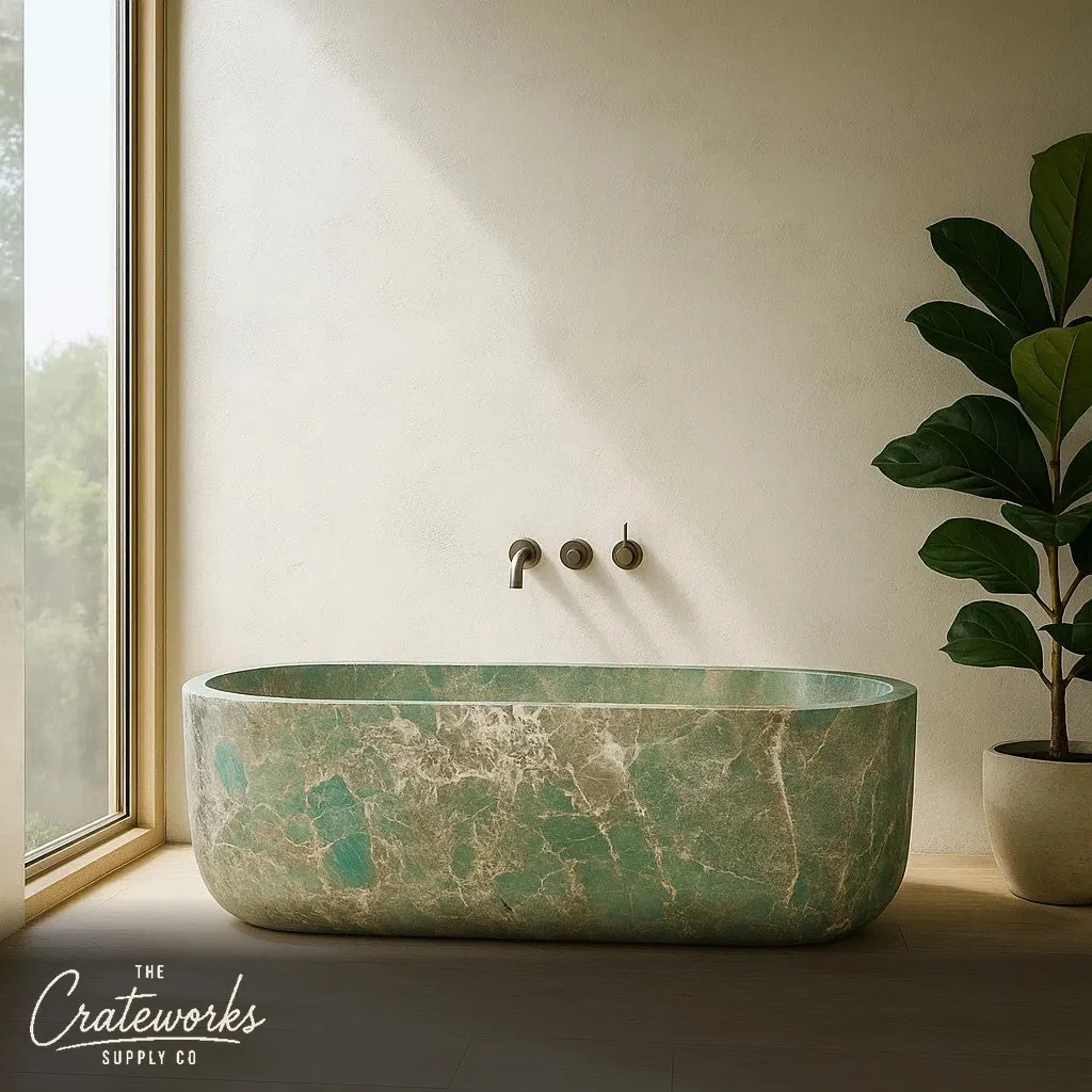 Custom Bathtub — Luxury turquoise Marble 70.87" Long