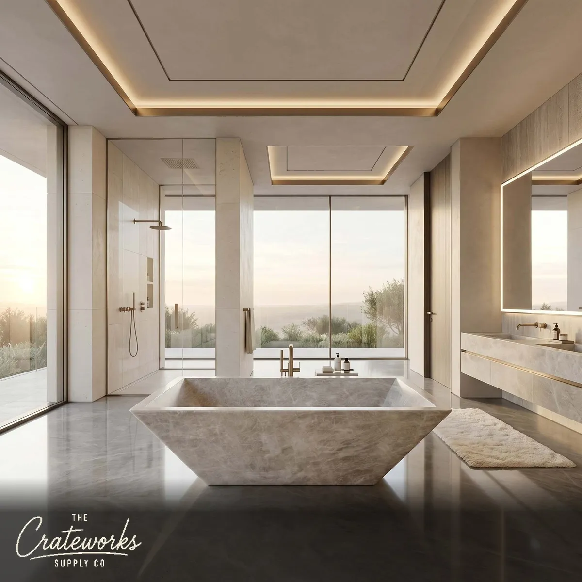 Elegant Geometric Taj Mahal Marble Bathtub