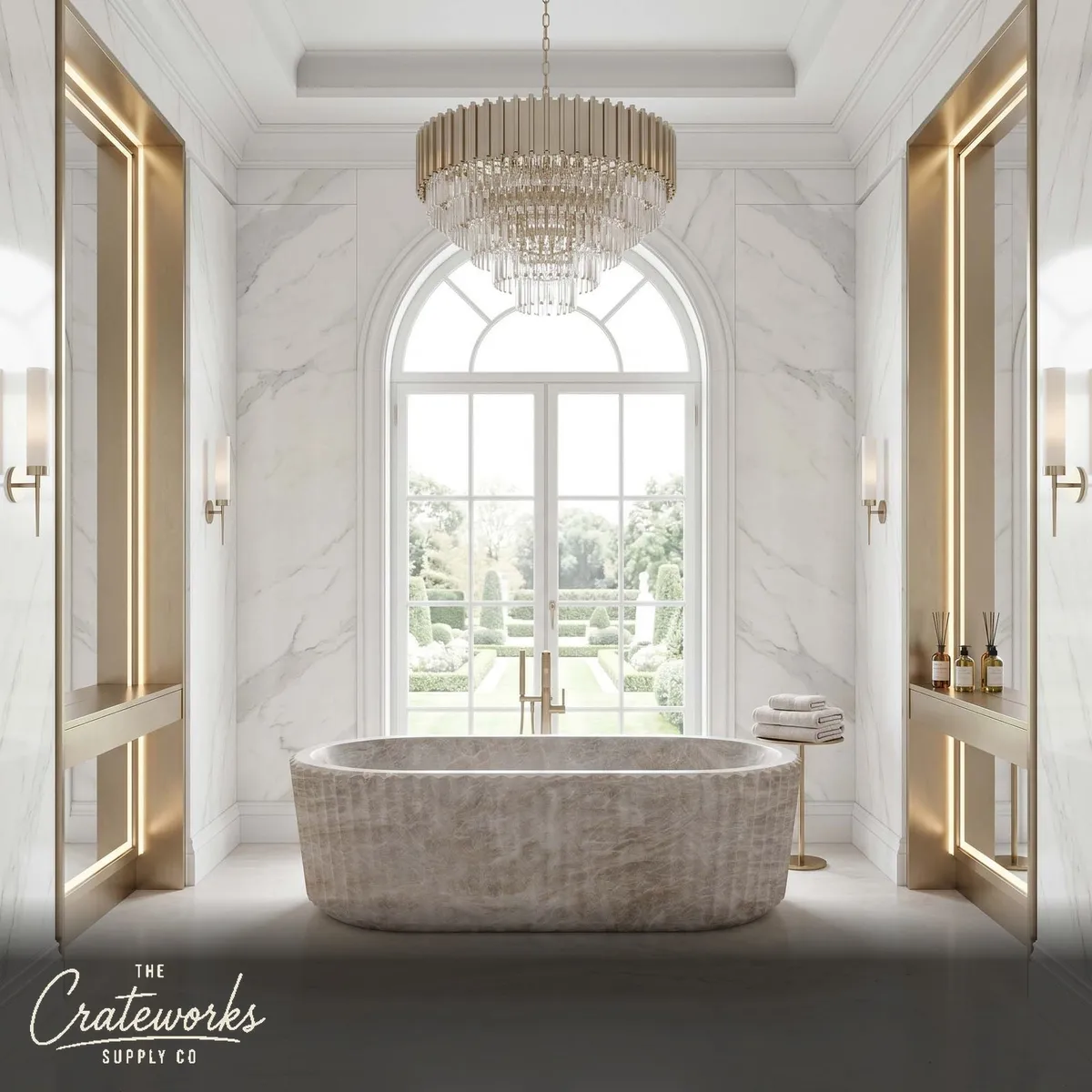 Taj Mahal Fluted Freestanding Bathtub — Luxury