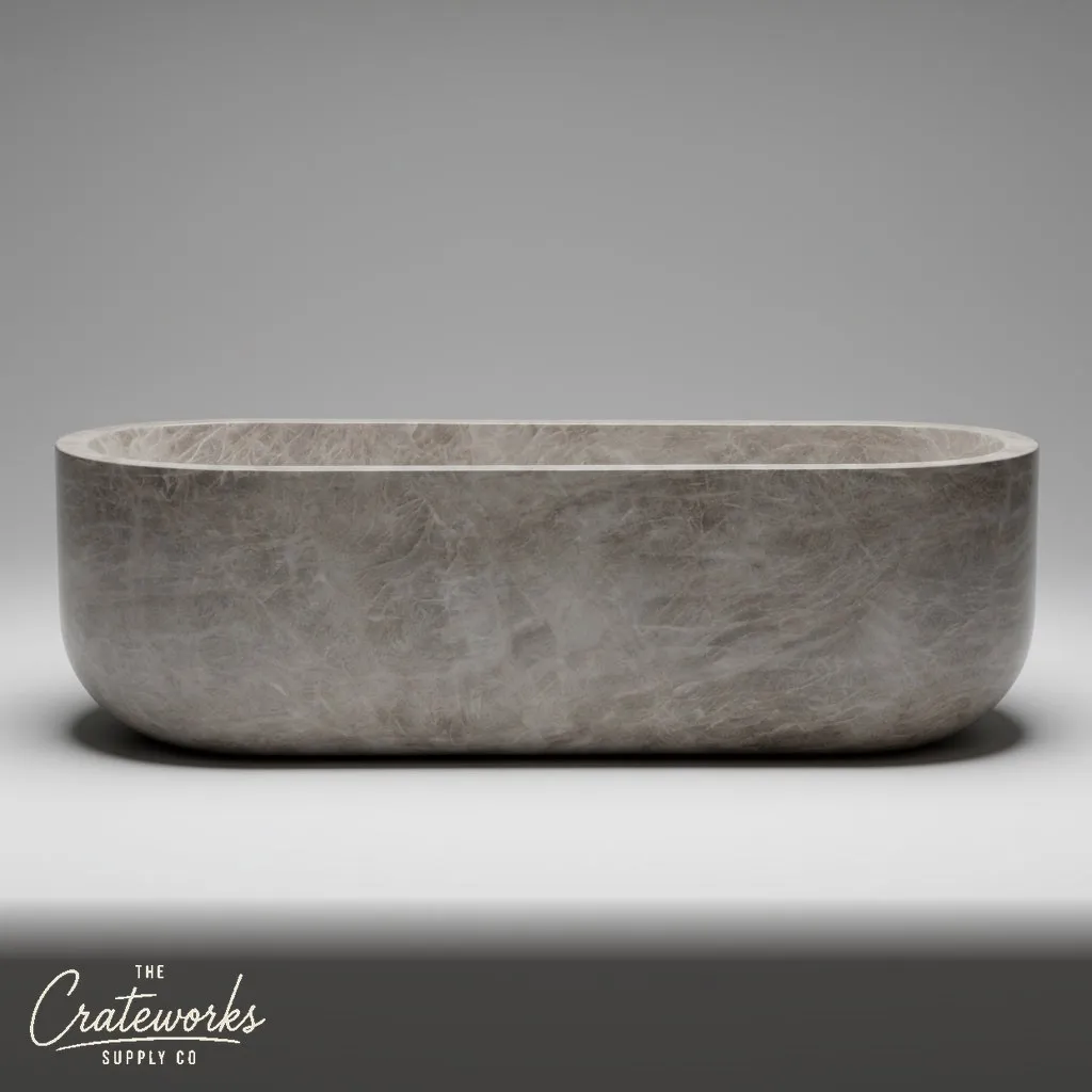 Taj Mahal Marble Freestanding Bathtub – Oval Luxury Design