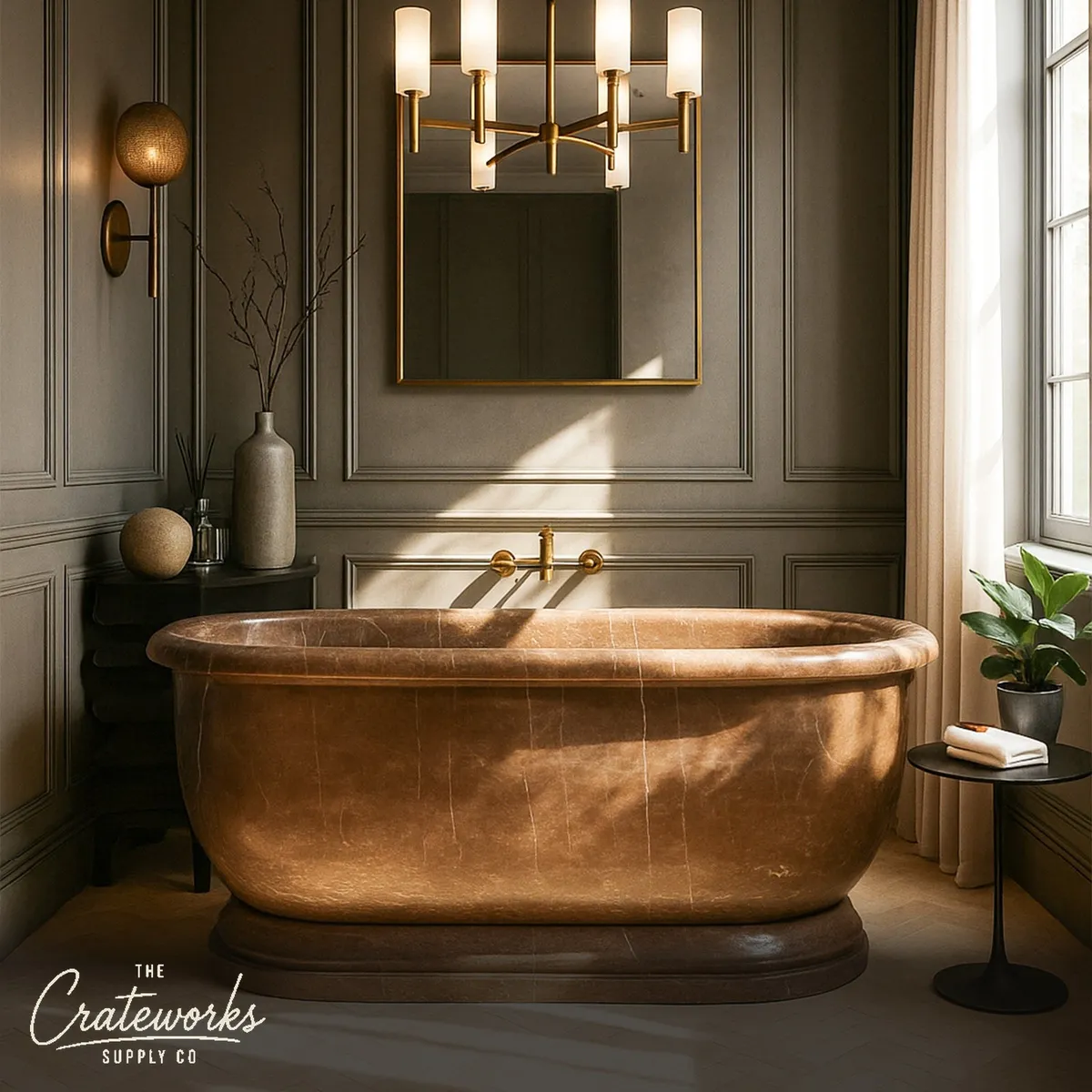 Marble Bathtub - antique-style pedestal soaking tub