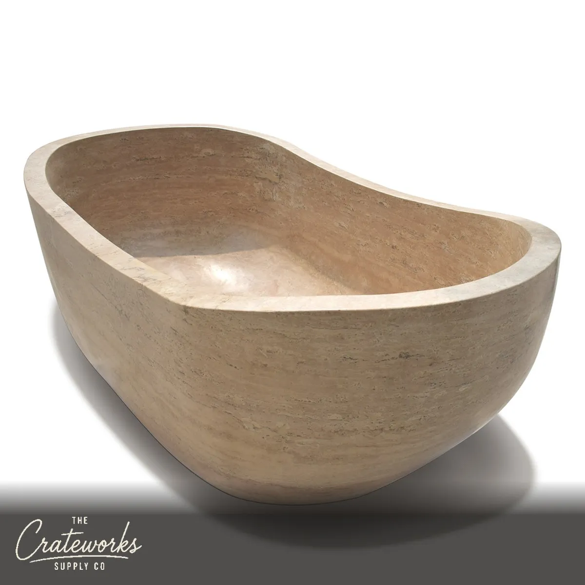 Travertine Bathtub beige colour spacious design